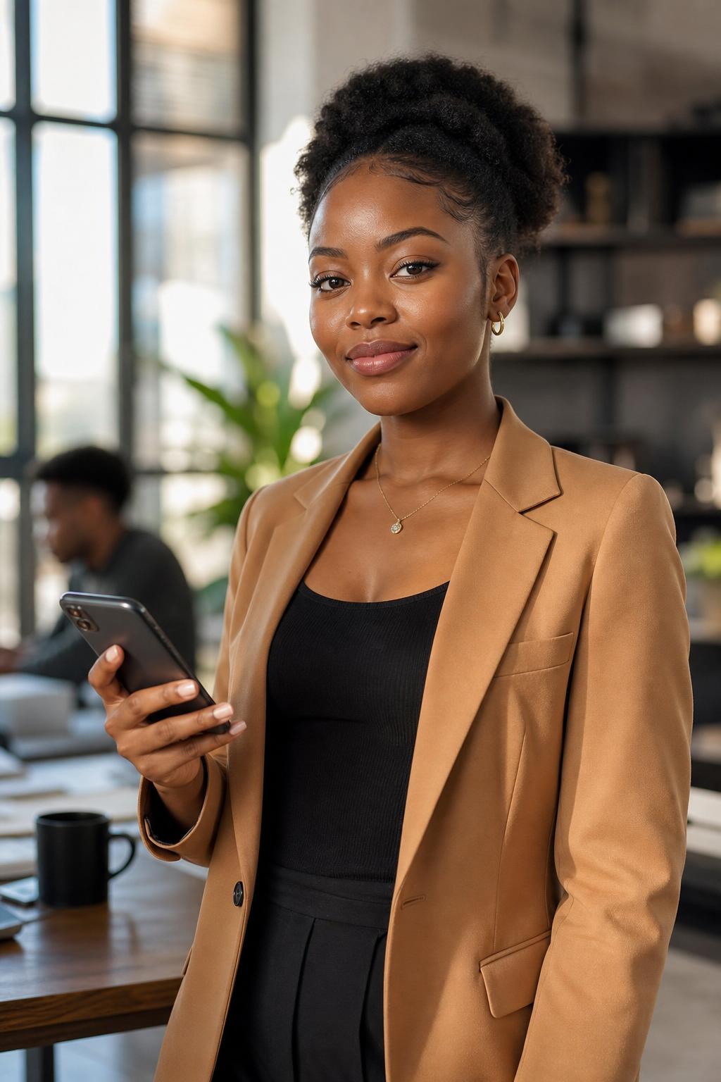 A confident woman using the Pady app